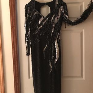 Evening Dress by Della Roufogali~Sheer Silk Size 6